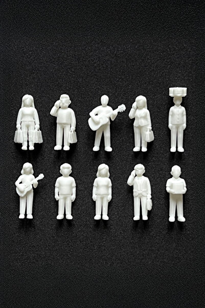 aysluka Minyatür Maket İnsan Figürleri – 1/50 Ölçek, 3.5cm, Kalın Gövdeli Yapı, Maketler için 10'lu Set