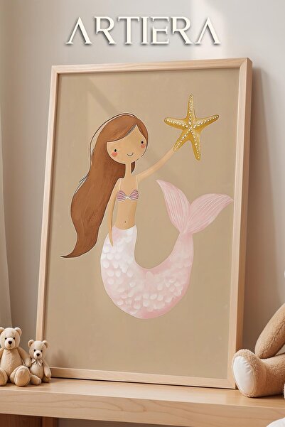 HİGUERA Mermaid Star - Bohemian Girl Baby Διακόσμηση Παιδικού Δωματίου Πίνακα...