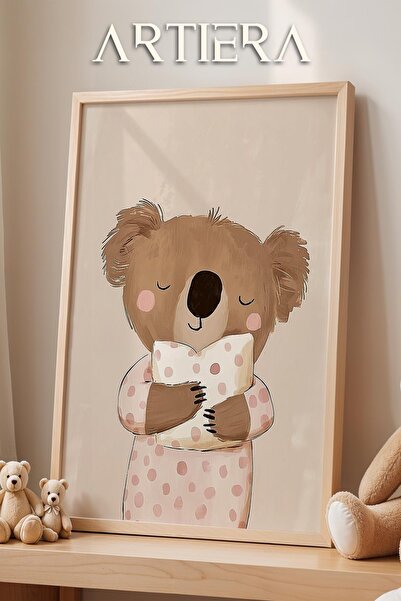 HİGUERA Sleepy Koala Pink Polka Dot Bohemian Baby Girl Διακόσμηση Παιδικού Δω...