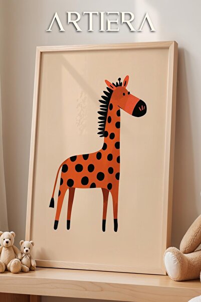 HİGUERA Πορτοκαλί Giraffe Eclectic Style Διακόσμηση Παιδικού Δωματίου Ζωγραφι...