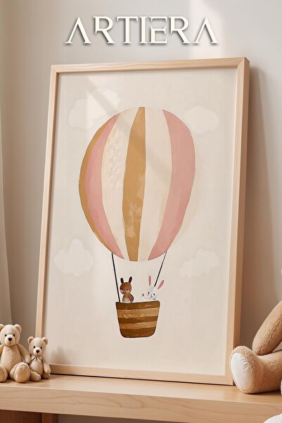 HİGUERA Pink Balloon Bohemian Baby Girl Διακόσμηση Παιδικού Δωματίου Ζωγραφικ...