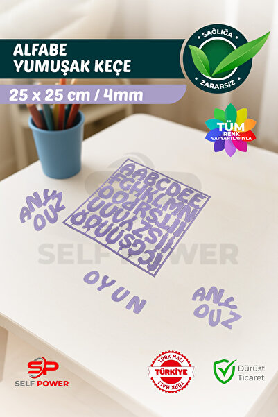 Self Power 3+ Yaş Çocuklar İçin Alfabe Keçe Harf Tanıma&Eşleştirme Eğitic i ABC Öğrenme Sınıf ve Ev Eğitimi