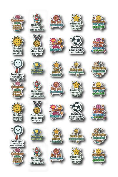 cakaybu 35 Adet Öğrenci Karne Sticker Seti – Motivasyon Etiketleri | Öğretmen...