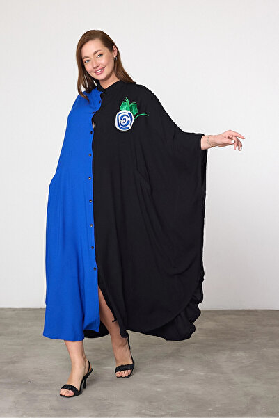 bacc Γυναικείο φόρεμα μάξι με κέντημα από υφαντό βισκόζη Bcvl-25994