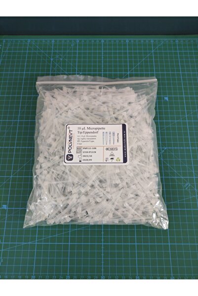 POLYNEYT Mikropipet Ucu - Eppendorf 10 μl - Şeffaf- (1 paket 1000 adet) - Non-Steril
