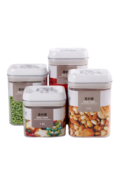 dalip Set of 4 kitchen spice containers, different sizes, airtight lid,