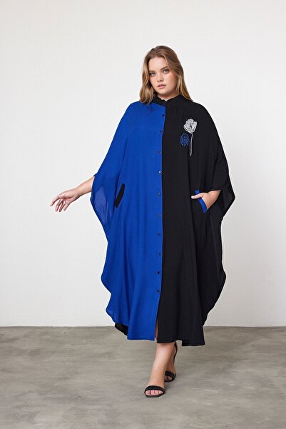 bacc Women's Maxi Length Saks Embroidered Woven Viscon Dress Bcvl-25993