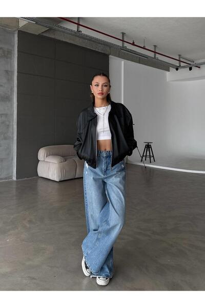 MEECY Dámská novosezónní kožená bunda Bomber