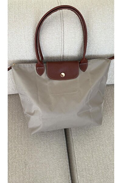 Z&M COLLECTION BAG SHOPPİNG حقيبة كتف نسائية بمقبض أسمر مع أزرار كبس قابلة لل...