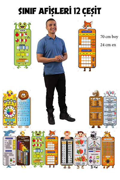 EĞLENCELİ SINIF Sınıf Afişleri 12 Adet 25 Cm 70 Cm