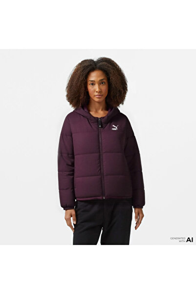 Puma Classics Kadın Mor Kapüşonlu Mont