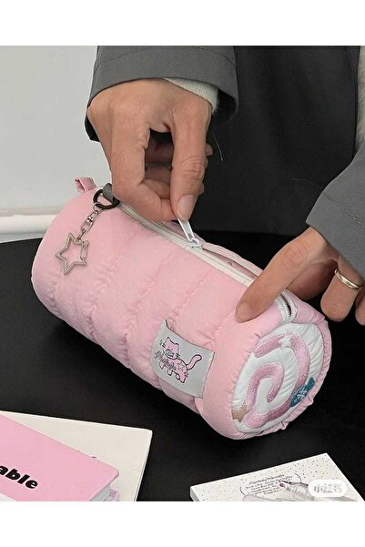 Asya Suport pentru stilou roz pisică cu model Star Charmlı Narutomaki