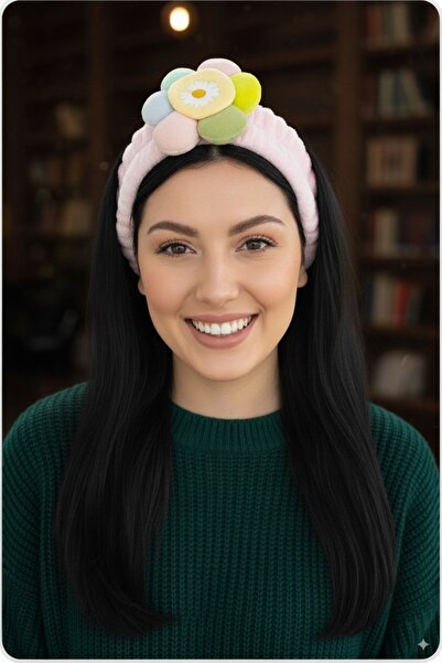 KANİNCHEN عصابة رأس نسائية فائقة النعومة لغسل الوجه وشريط شعر مرن للمكياج، عصابة رأس على شكل ديزي