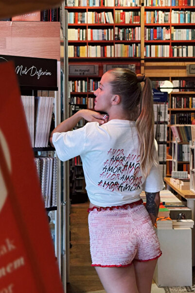 Le'sluette shadow of style bumbac 100% Tricou Premium supradimensionat Amore Graffiti cu imprimeu bumbac 100% de înaltă calitate