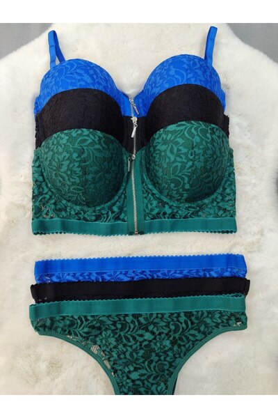 Love Angels Sutien economic cu fermoar cu deschidere frontală și detaliu din ...