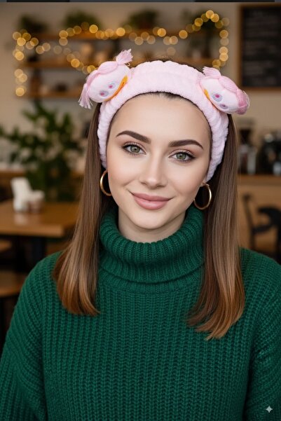 KANİNCHEN Banda de păr elastică pentru spălarea feței Super Soft Spa pentru f...