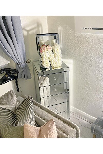 LUXURY VİLLA Luxury Villa Luxury 5 Çekmeceli Aynalı Şifonyer En 45 Cm Derinli...