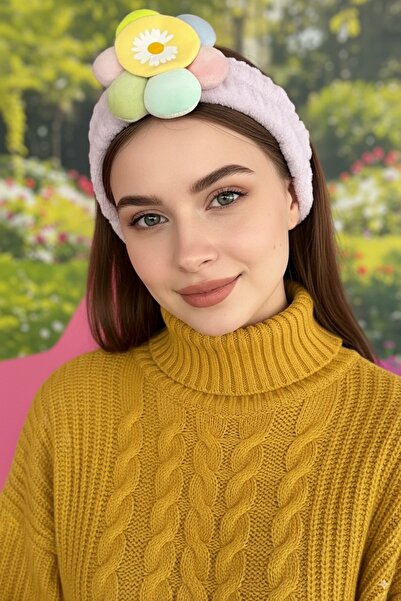 KANİNCHEN عصابة رأس نسائية فائقة النعومة لغسل الوجه وشريط شعر مرن للمكياج، عصابة رأس على شكل ديزي