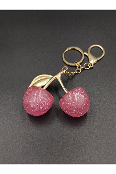 NESGO MODA زينة حقيبة كرز تشارم اللامعة باللون الوردي