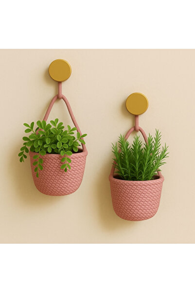 ÖRGÜM Sepet Mini Dekoratif 2'Li Yapay Çiçek Sepeti 12x10 cm BİTKİLER VE ASMA APARATLARI DAHİL DEĞİLDİR