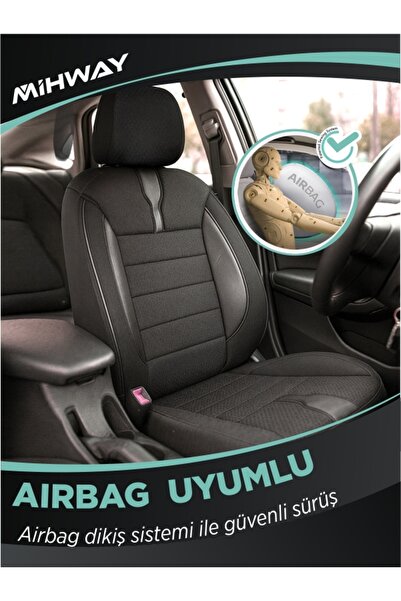 Mihway غطاء مقعد BETELGEUSE باللون الأسود لسيارة Dacia Sandero Stapway مجموعة...