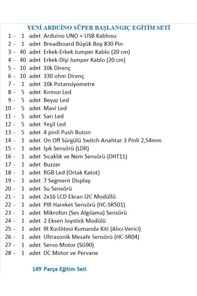 eğiteklab YENİ ROBOTİK KODLAMA ARDUİNO SÜPER BAŞLANGIÇ EĞİTİM SETİ