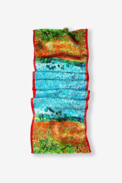 Galiga Van Gogh - Poppy %100 Ipek Fular 26*130cm 'art On Silk'