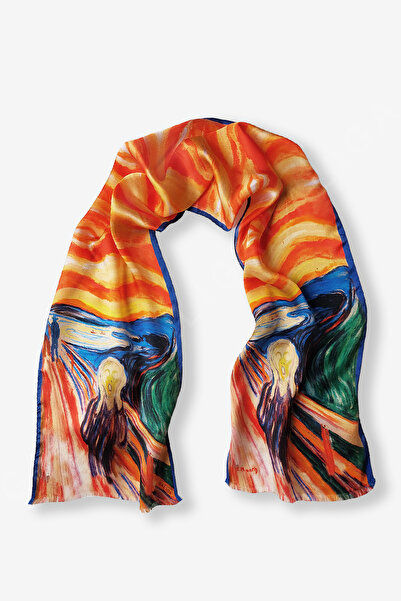 Galiga Scream %100 İpek Fular 26*130cm 'Art on Silk'
