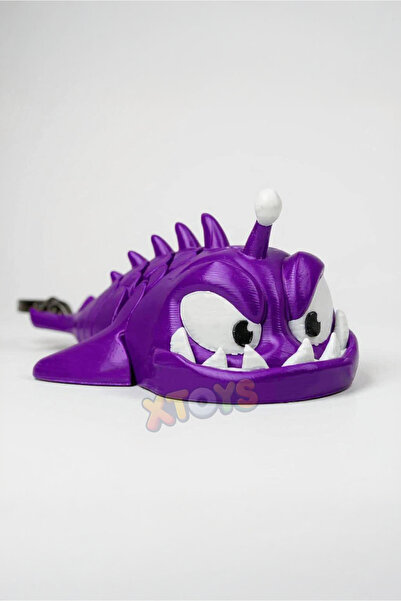 Xtoys حلية حقيبة على شكل سمكة غاضبة من قماش ناسا ثلاثي الأبعاد مع سلسلة مفاتي...