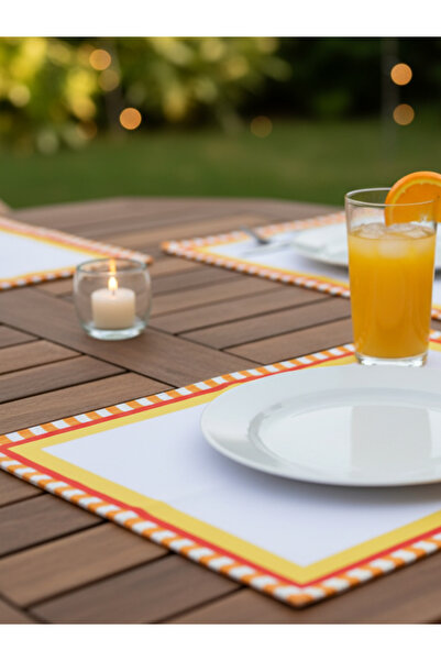 RahanDesign Renkli Amerikan Servis - 35x45cm - 4lü Süet Amerikan Servis Seti