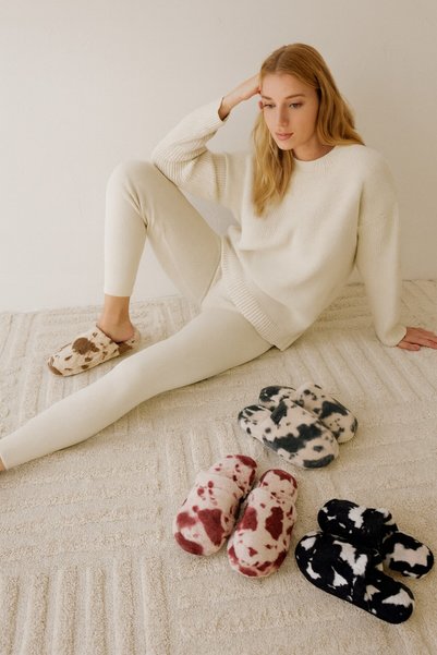 Moda Frato Solara Women's Home Slippers Winter Slippers Rubber Noiseless Sole