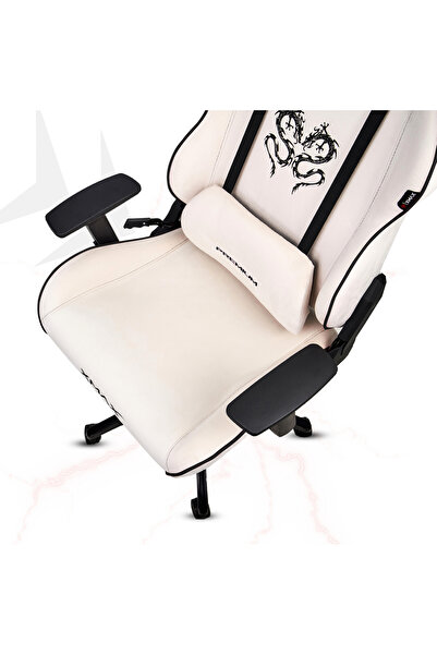 XMAX / Rio Balerion Terletmez Kadife Kumaş Beyaz Gaming Oyuncu Koltuğu / 120 Kg Taşır