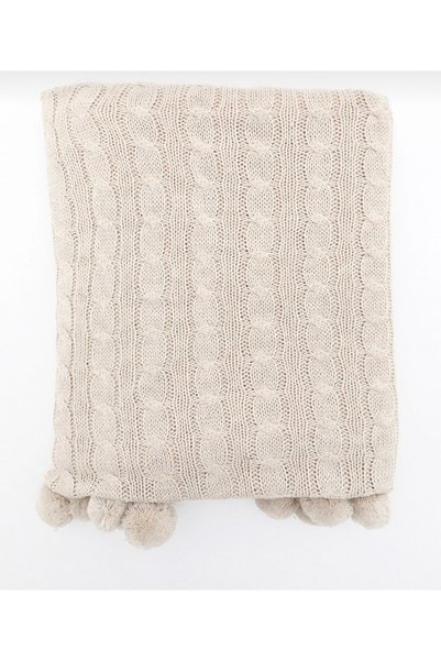 Home Knitwear Pompom Tv Blanket - Knee Shawl - Woven Sofa Cover