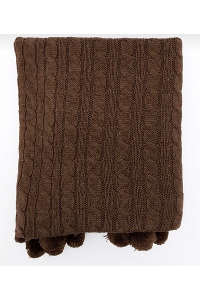 Home Knitwear Pompom Tv Blanket - Knee Shawl - Woven Sofa Cover