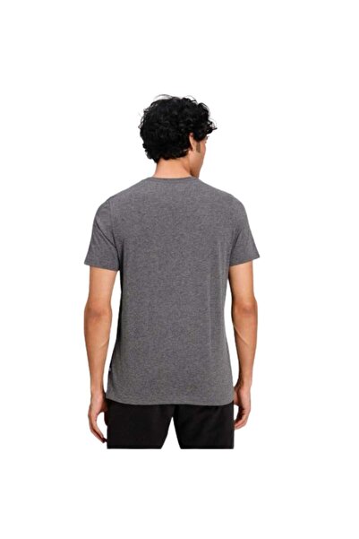 Puma Ανδρικό γκρι μπλουζάκι Casual - Ess Heather Tee Peacoat