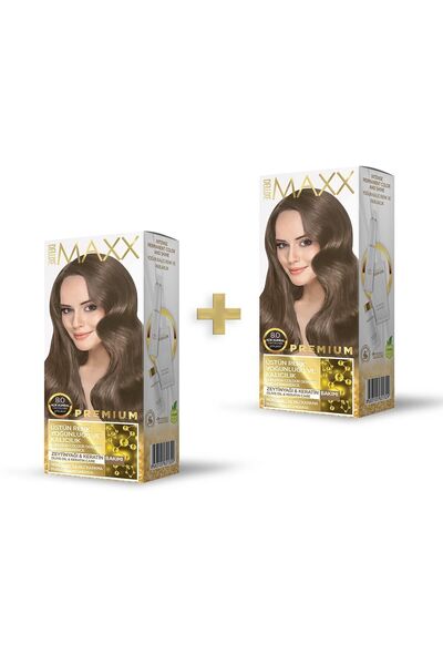 MAXX DELUXE 2'li Premium Yarı Kit Set Saç Boyası 8.0 Açık Kumral