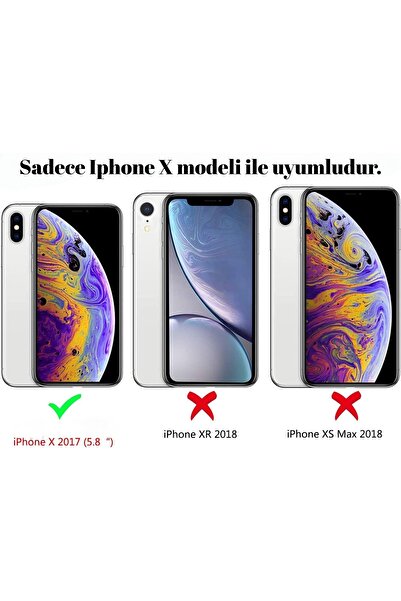 HYPERSOFT Iphone X (5.8 inç) Uyumlu Telefon Kılıfı Parlak Pırlanta Taşlı Elmas Işıltılı Swr Logolu Kapak Kılıf