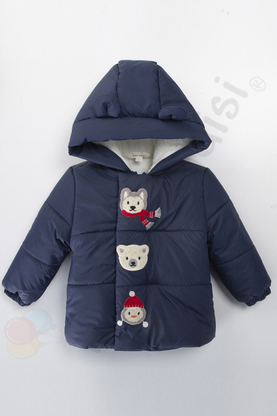 Ofislot Waterproof Fur Inside Plush Zipper Thick Hooded Inflatable Snow Winter Baby Boy Coats Children Coat