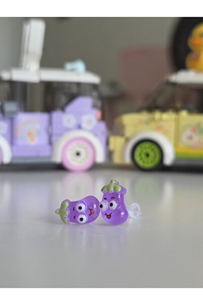 AyShope Antialerjik Şeffaf Uçlu Bioplast Meyve Desenli Silikon Küpe Bir Çift