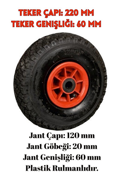 Genel Markalar 250-4 Plastik Jant Şişme Havalı Yedek Teker 220 mm