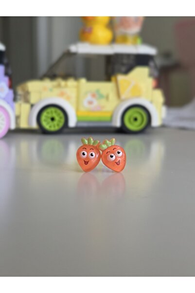 AyShope Antialerjik Şeffaf Uçlu Bioplast Meyve Desenli Silikon Küpe Bir Çift