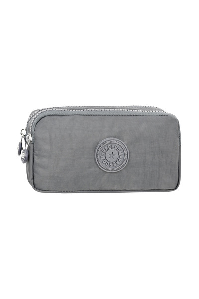 Çanta Trend Crinkle Fabric Double Compartment Pencil Holder Pencil Case