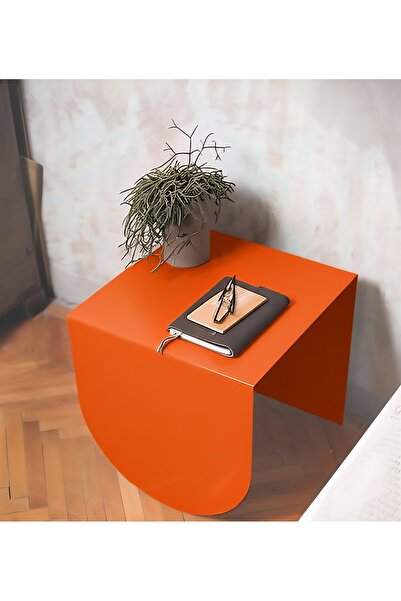 VoomeDesign Minimalist Metal Turuncu Yan Sehpa Dekoratif Ev Mobilyası