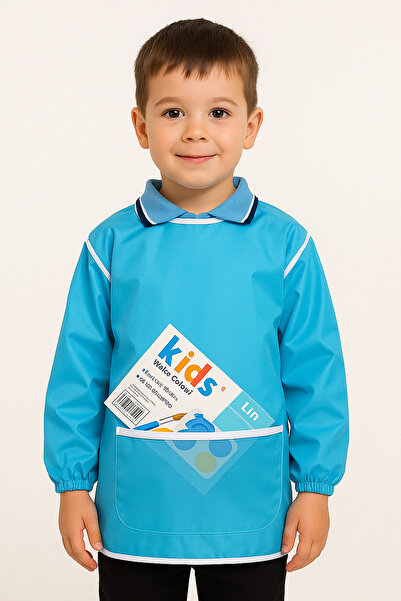 Kids Like مريلة طلاء فيروزي لرياض الأطفال بعمر 3-4-5 سنوات، مقاومة للماء والط...