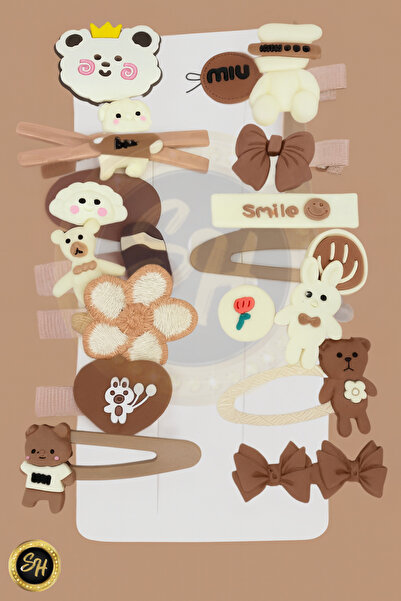 Snow Homs Set de 14 catarame pentru fete și bebeluși cu figuri (14 bucăți)