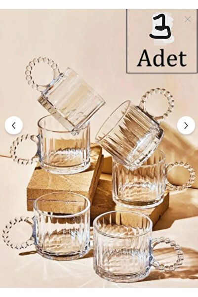 Online Kapında 3-Piece Beaded Glass 220 ml Mi̇ka Tea Glass Water Glass (Not Glass.