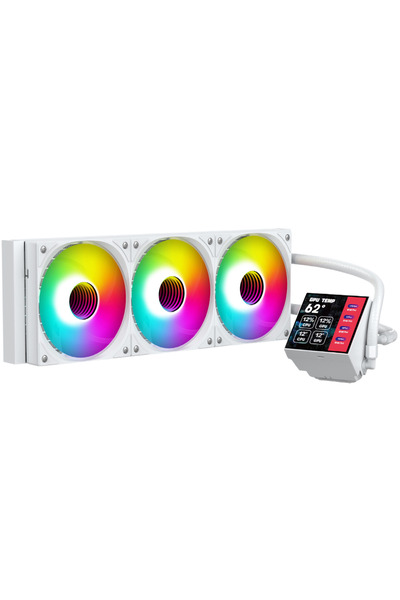 SPEARPC HAYDROCOREX360LCD CPU Liquid Cooler 360mm (4'' PROGRAMMABLE SCREEN) White Color