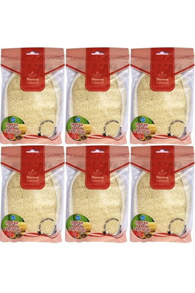 Derma Naturel ليفة استحمام ووجه من لوفا (15*24 سم) MS-10 (مجموعة من 6)