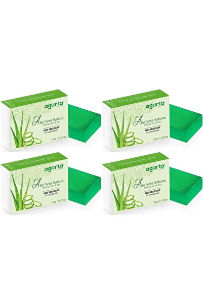 Agarta صابون طبيعي مصنوع يدويًا 150 جرام صبار (مجموعة من 4)