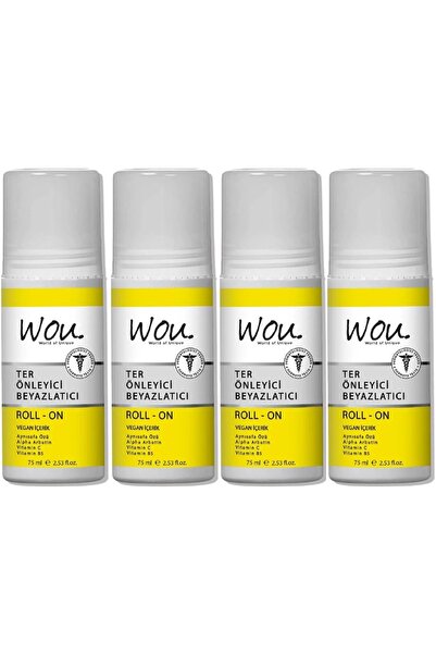 WOU World of Unique Roll-On Unisex Deodorant 75ML Ter Önleyici Beyazlatıcı (4 Lü Set)